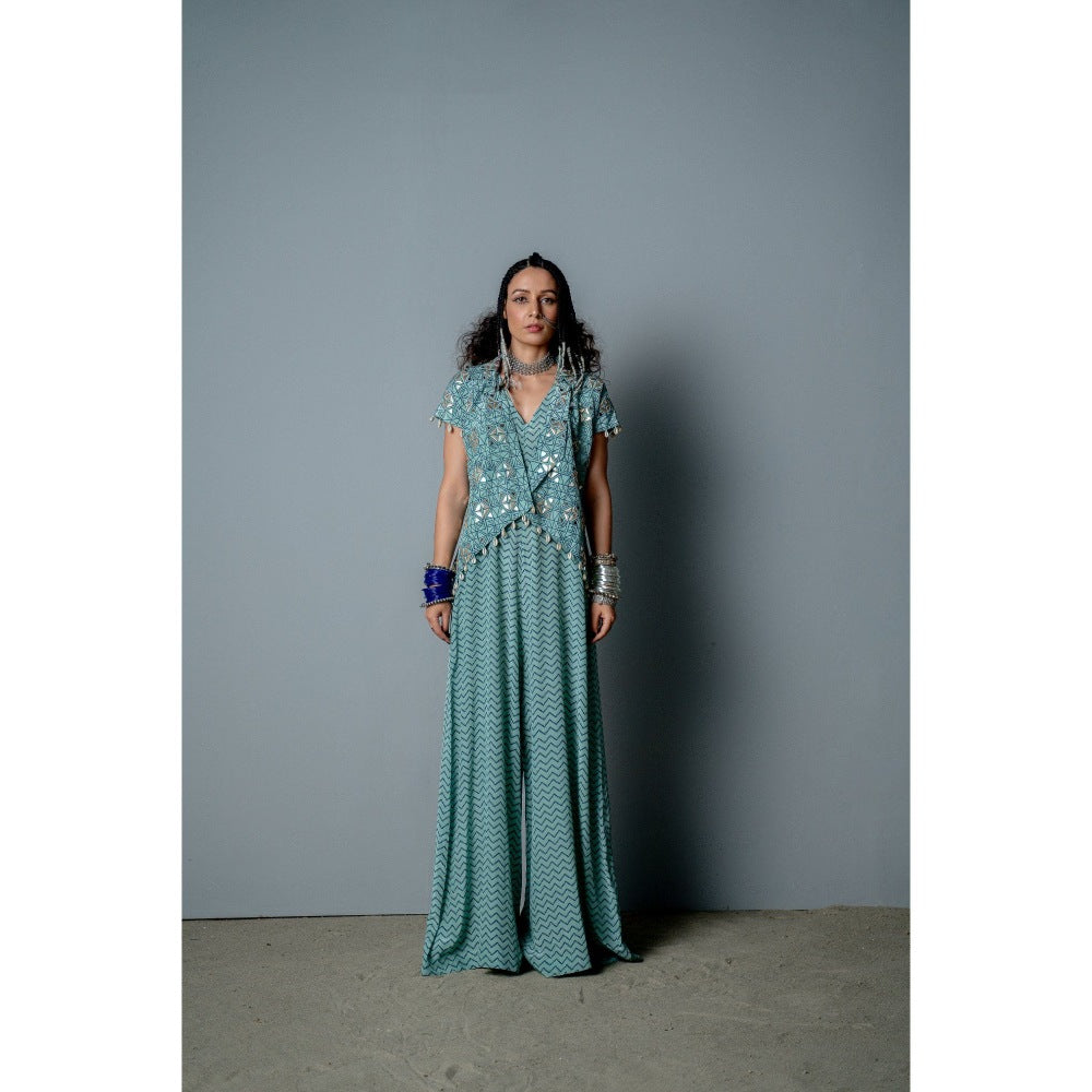 POOJA RAJGARHIA GUPTA Nerfetiti Jumpsuit with Jacket (Set of 2)