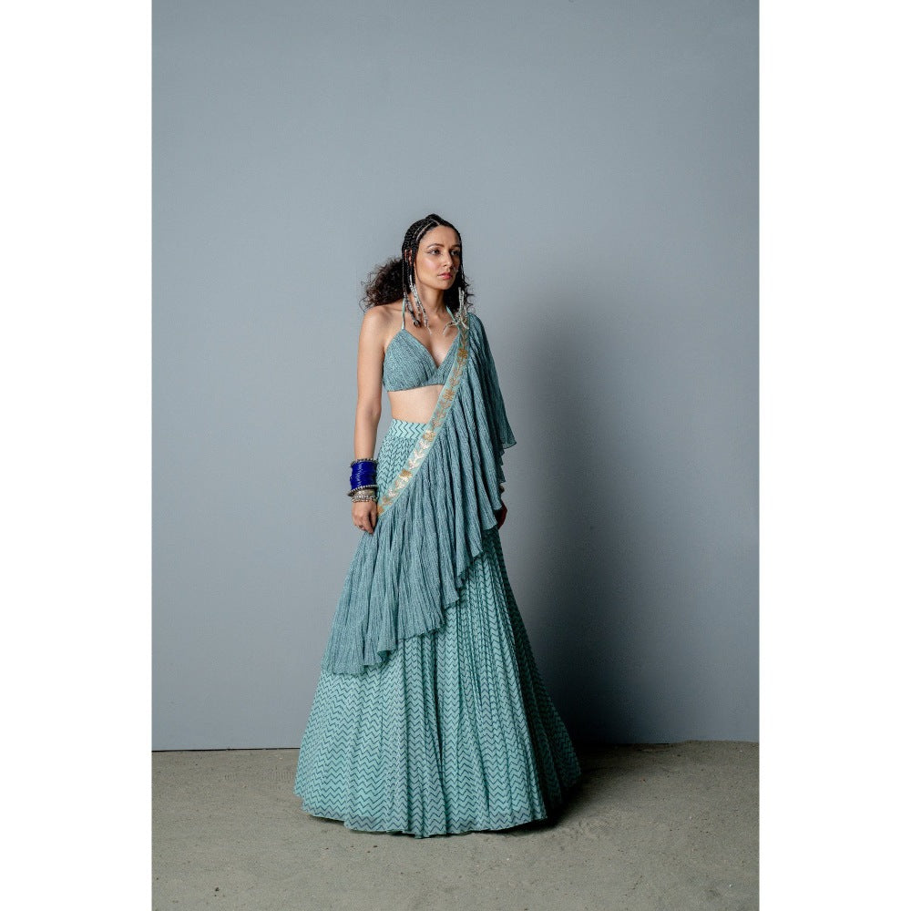 POOJA RAJGARHIA GUPTA The Nandi Gather Lehenga (Set of 3)