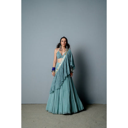 POOJA RAJGARHIA GUPTA The Nandi Gather Lehenga (Set of 3)