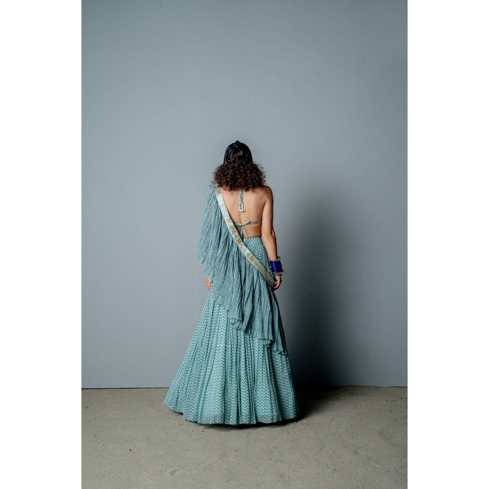 POOJA RAJGARHIA GUPTA The Nandi Gather Lehenga (Set of 3)