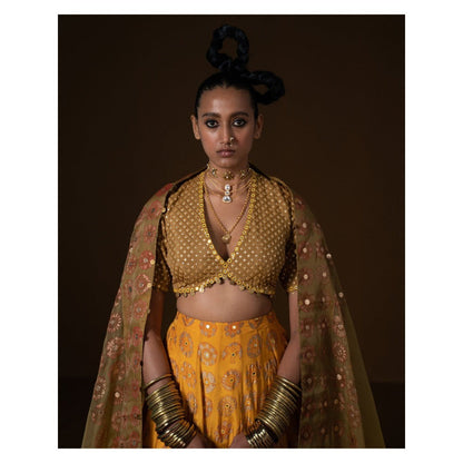 POOJA RAJGARHIA GUPTA Kasundi Lehenga (Set of 3)