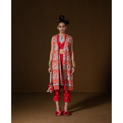 POOJA RAJGARHIA GUPTA Javitri Top with Pant and Jacket (Set of 3)