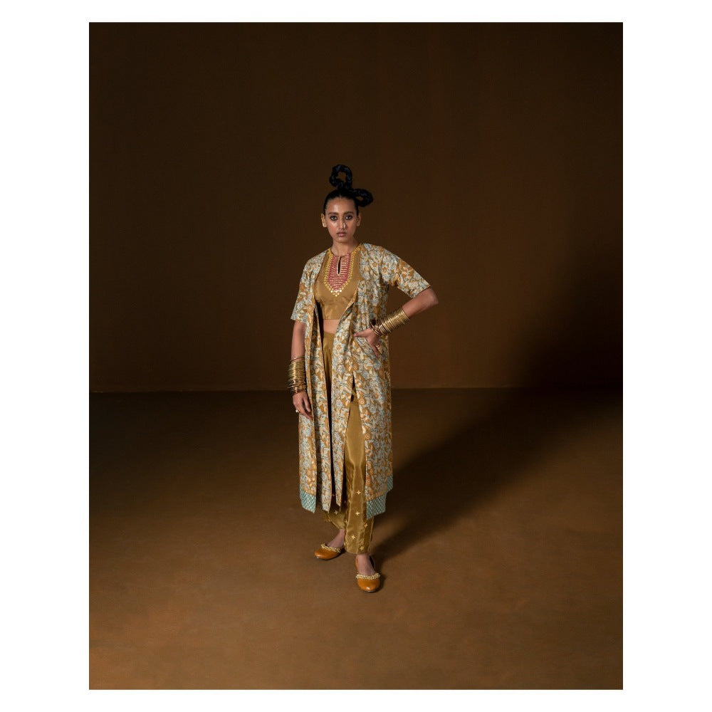 POOJA RAJGARHIA GUPTA Manjari Top with Pant and Jacket (Set of 3)