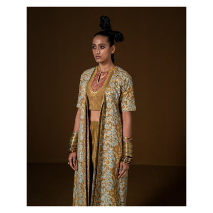 POOJA RAJGARHIA GUPTA Manjari Top with Pant and Jacket (Set of 3)