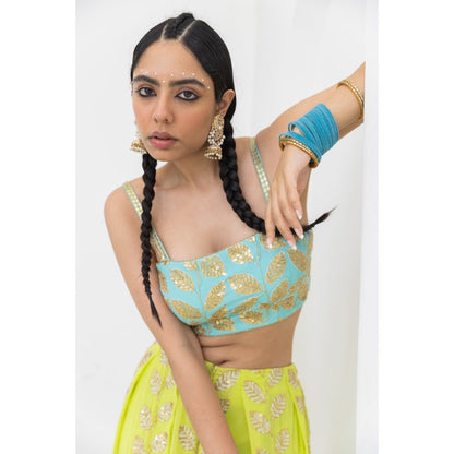 POOJA RAJGARHIA GUPTA Mogra Trouser with Bustier and Dupatta (Set of 3)