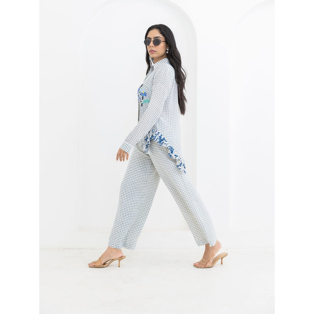 POOJA RAJGARHIA GUPTA Blue Side Frill Co-Ord (Set of 2)