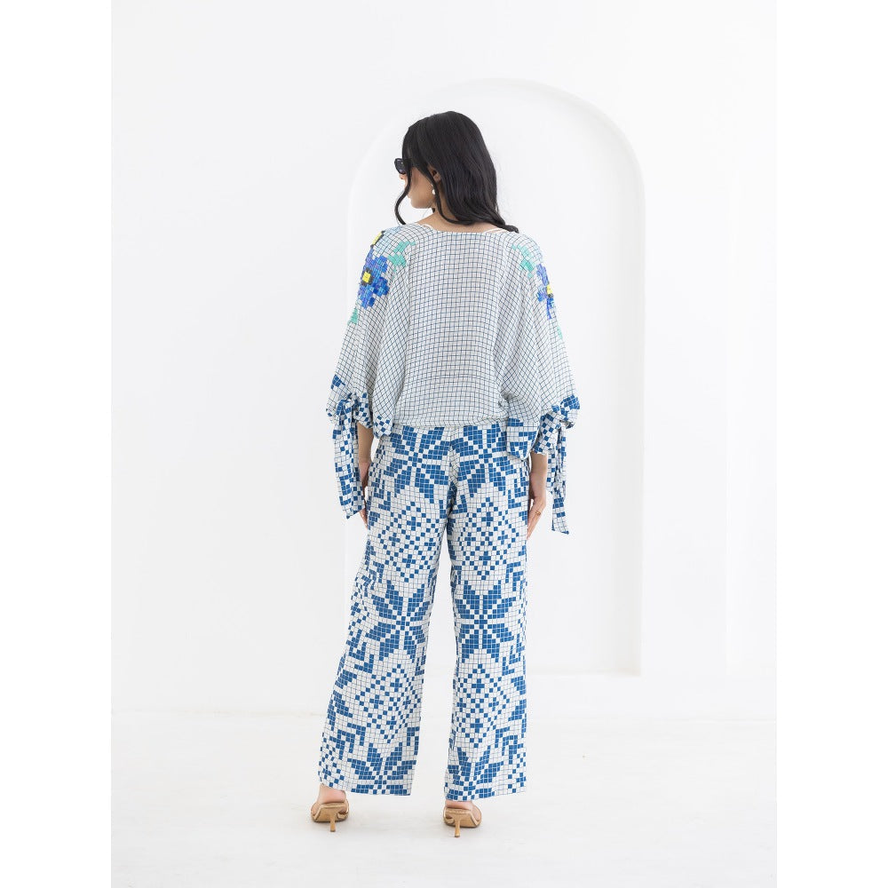 POOJA RAJGARHIA GUPTA Blue Sleeve Knot Co-Ord (Set of 2)