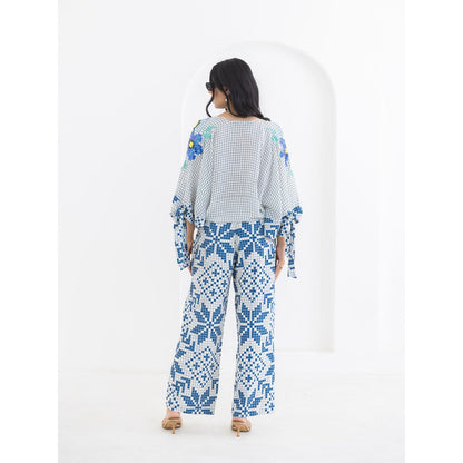 POOJA RAJGARHIA GUPTA Blue Sleeve Knot Co-Ord (Set of 2)