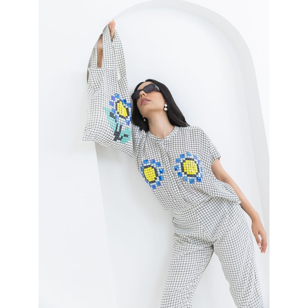 POOJA RAJGARHIA GUPTA White Sunflower Co-Ord (Set of 2)