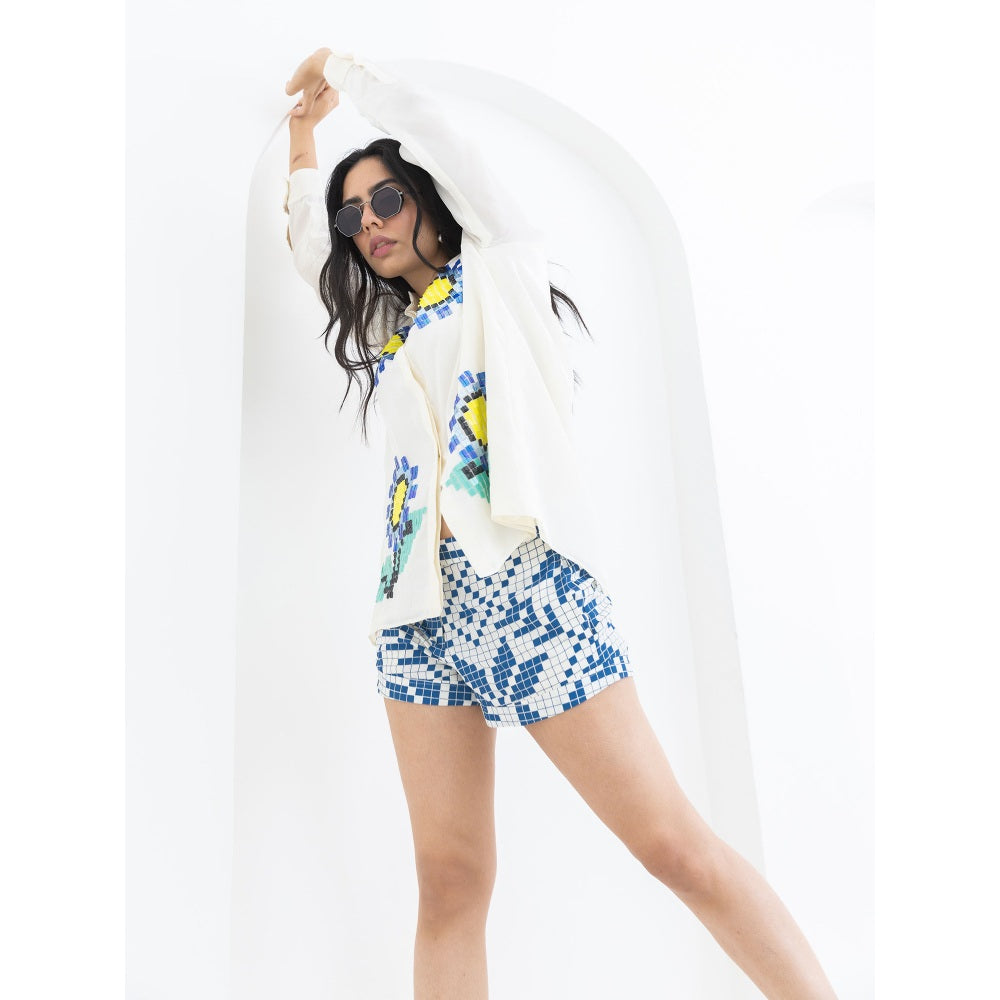 POOJA RAJGARHIA GUPTA White Sunflower Co-Ord (Set of 2)