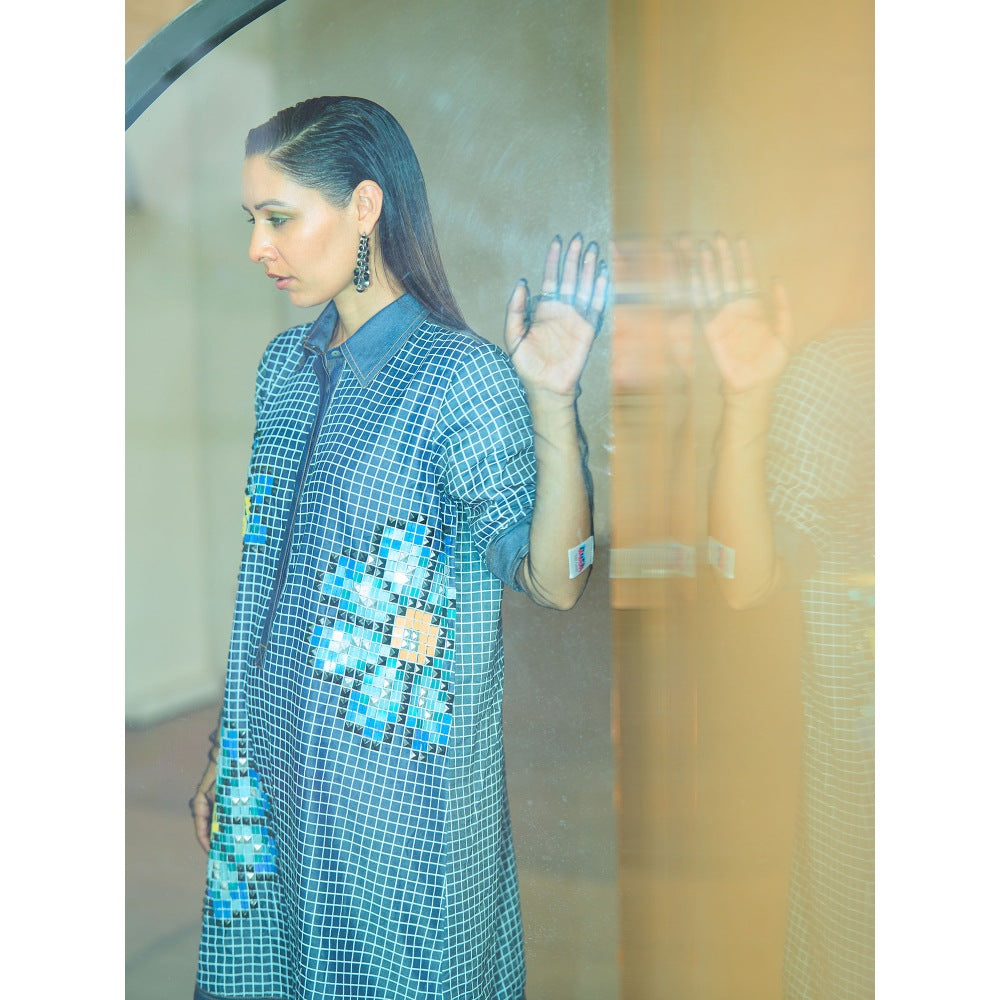 POOJA RAJGARHIA GUPTA Blue Denim Firefly Dress