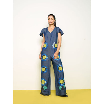 POOJA RAJGARHIA GUPTA Blue Denim Wildling Jumpsuit