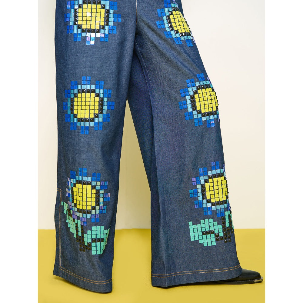 POOJA RAJGARHIA GUPTA Blue Denim Wildling Jumpsuit