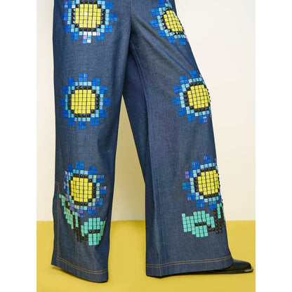 POOJA RAJGARHIA GUPTA Blue Denim Wildling Jumpsuit