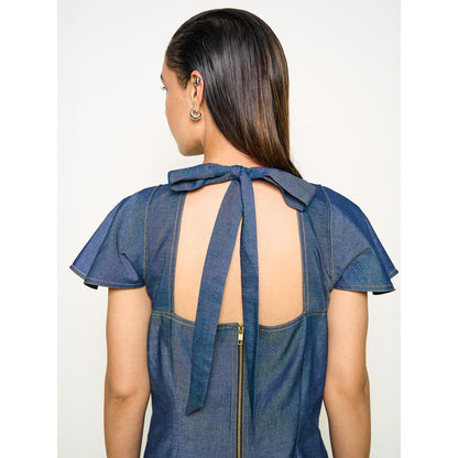 POOJA RAJGARHIA GUPTA Blue Denim Wildling Jumpsuit