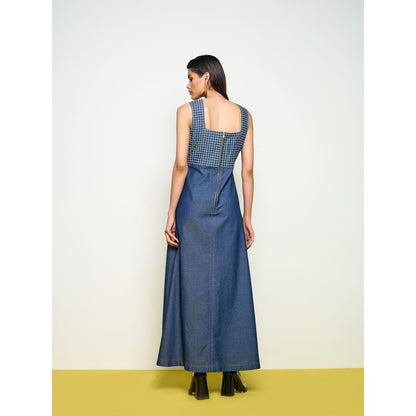 POOJA RAJGARHIA GUPTA Blue Denim Maxi Dress