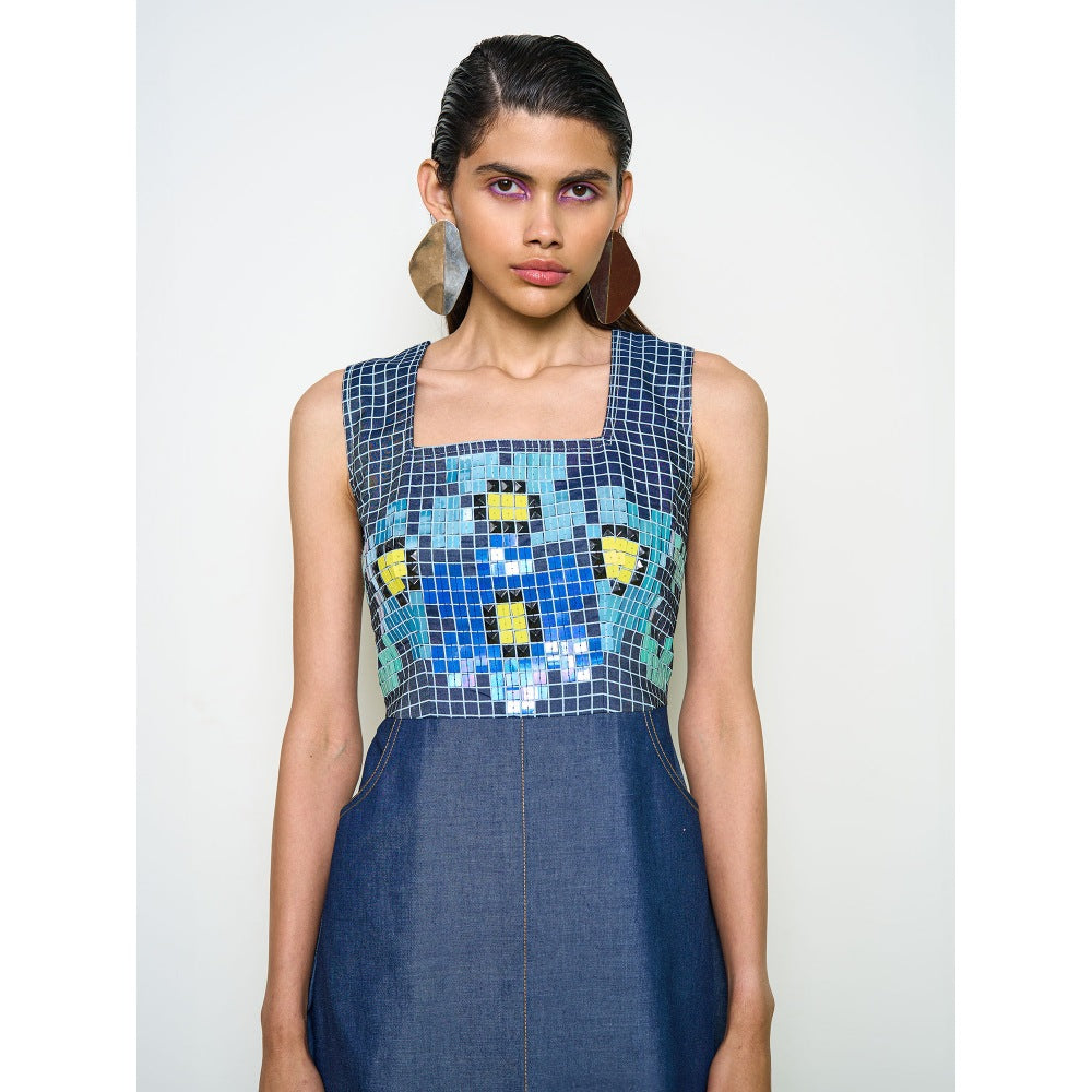 POOJA RAJGARHIA GUPTA Blue Denim Maxi Dress