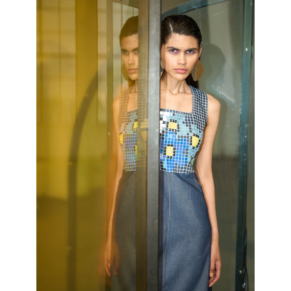 POOJA RAJGARHIA GUPTA Blue Denim Maxi Dress