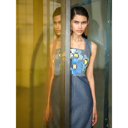 POOJA RAJGARHIA GUPTA Blue Denim Maxi Dress