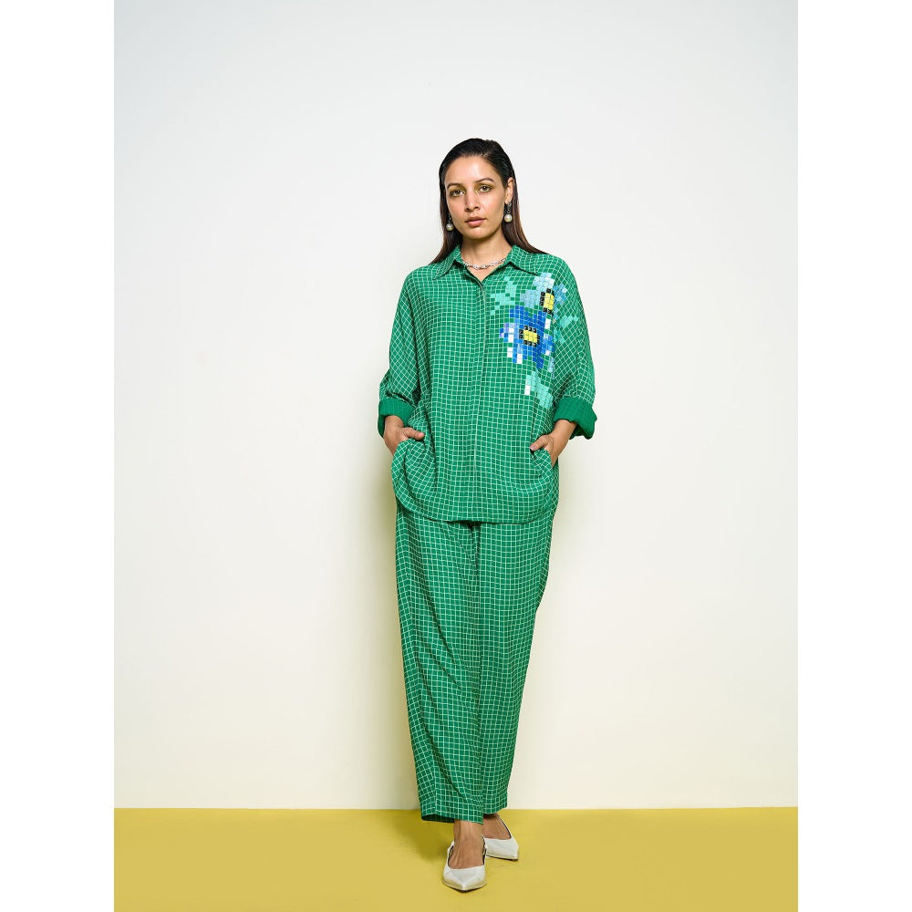 POOJA RAJGARHIA GUPTA Green Checkered Pant