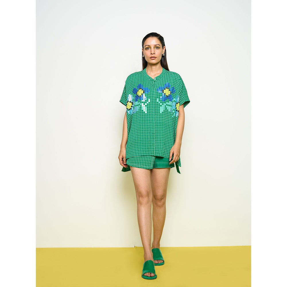 POOJA RAJGARHIA GUPTA Green Square Shirt
