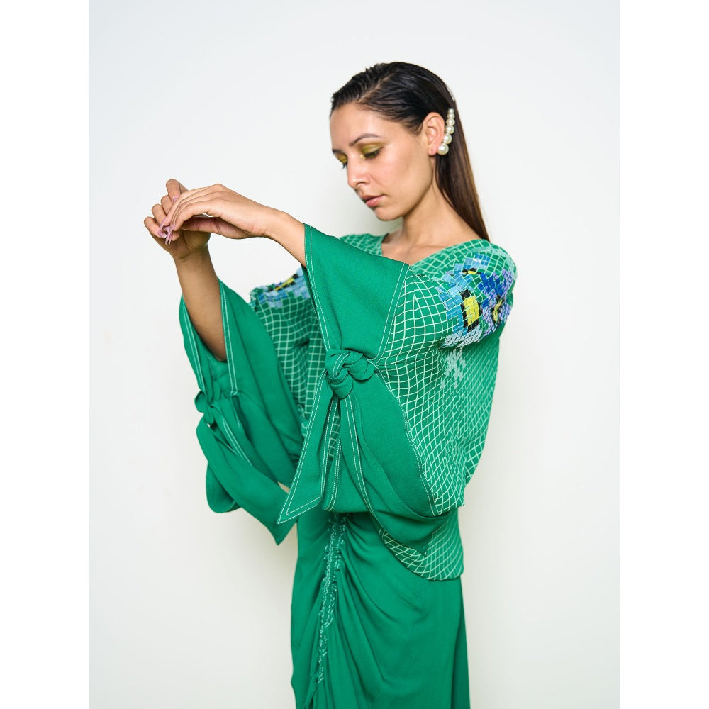 POOJA RAJGARHIA GUPTA Green Butterfly Top