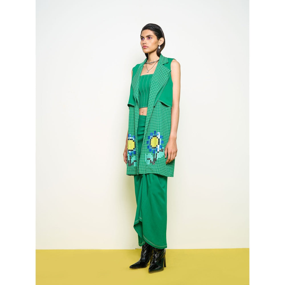 POOJA RAJGARHIA GUPTA Green Wildflower Blazer