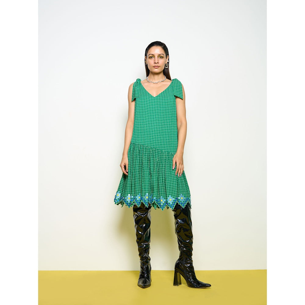POOJA RAJGARHIA GUPTA Green Honeycomb Dress