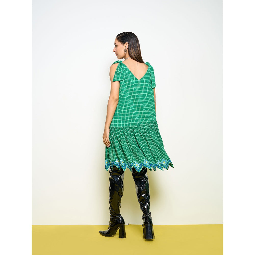 POOJA RAJGARHIA GUPTA Green Honeycomb Dress