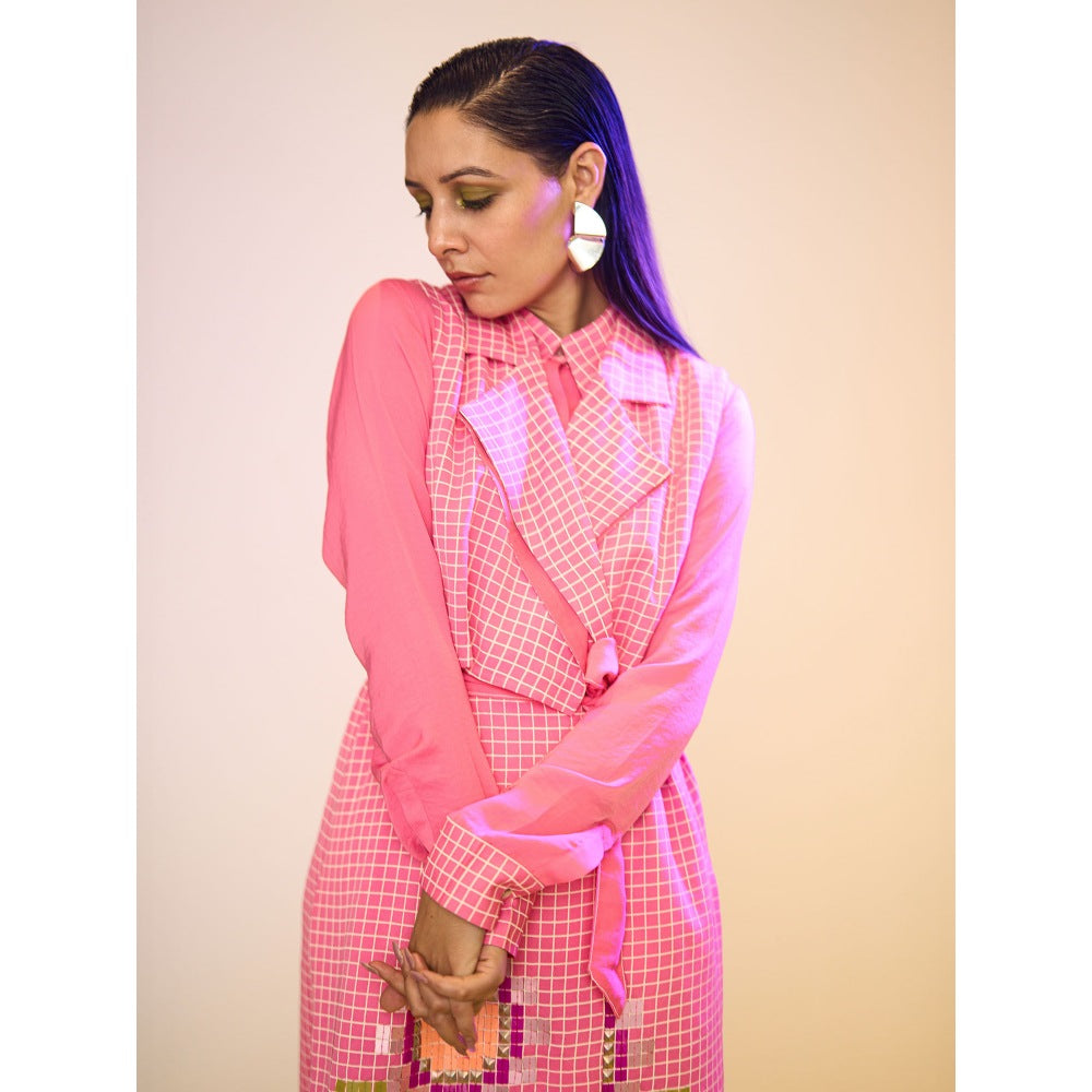 POOJA RAJGARHIA GUPTA Pink Wildflower Overcoat