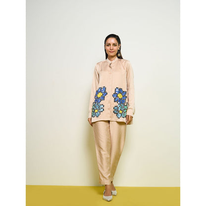 POOJA RAJGARHIA GUPTA Nude Checkered Pant