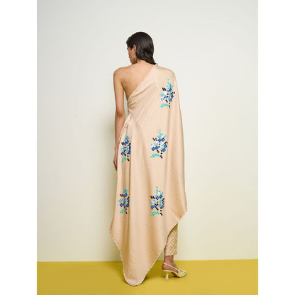 POOJA RAJGARHIA GUPTA Nude One-Shoulder Co-Ord (Set of 2)