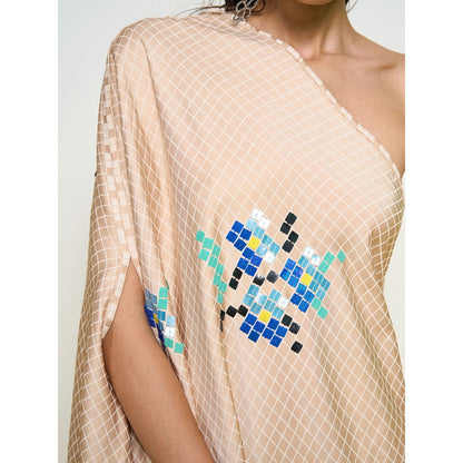 POOJA RAJGARHIA GUPTA Nude One-Shoulder Co-Ord (Set of 2)