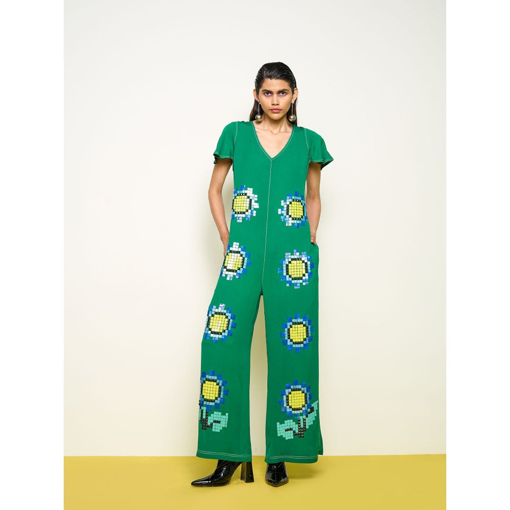 POOJA RAJGARHIA GUPTA Green Wilding Jumpsuit
