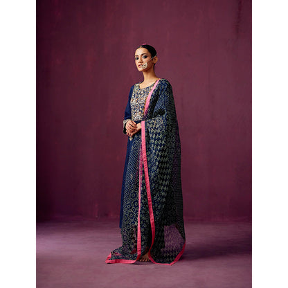 Pooja Singhal Tissue Anarkali With Pant & Dupatta (Set of 3)