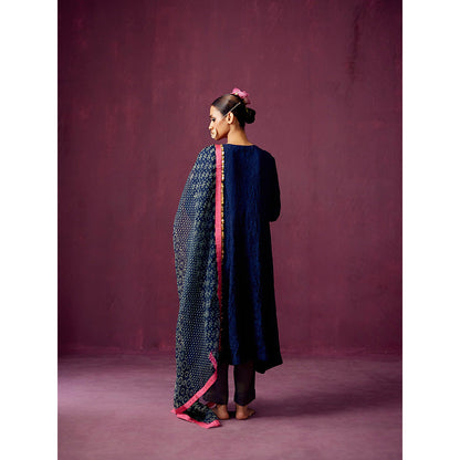 Pooja Singhal Tissue Anarkali With Pant & Dupatta (Set of 3)