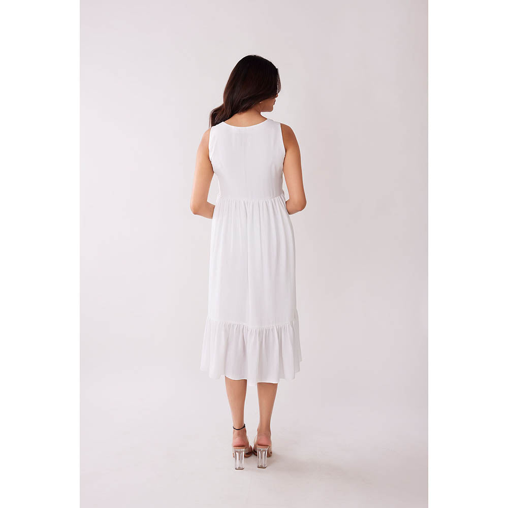 Poppi White Midi Dress