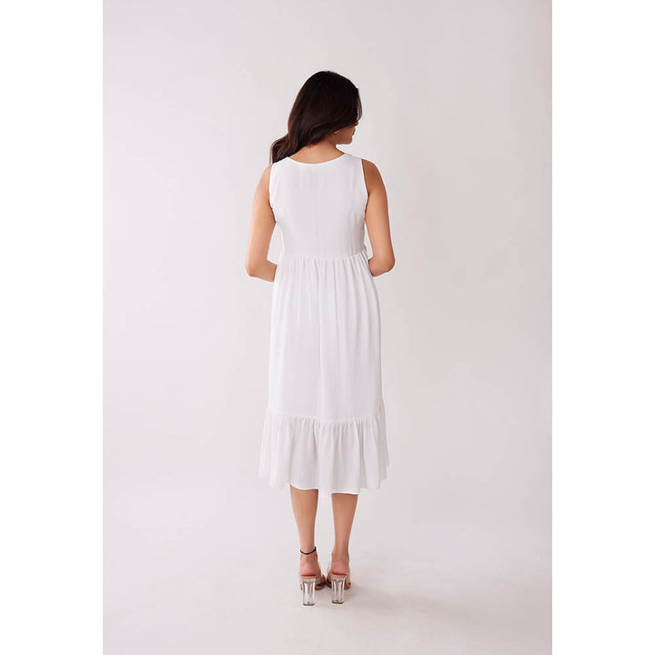 Poppi White Midi Dress