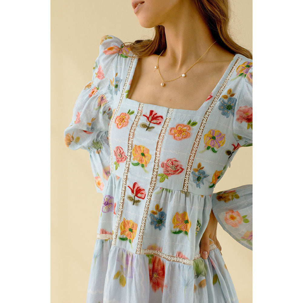 Pozruh By Aiman Cala Blue Maxi Dress