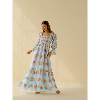 Pozruh By Aiman Cala Blue Maxi Dress