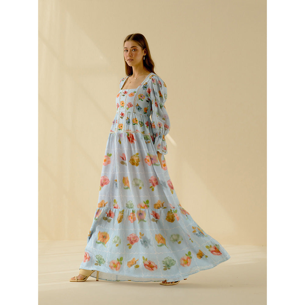 Pozruh By Aiman Cala Blue Maxi Dress