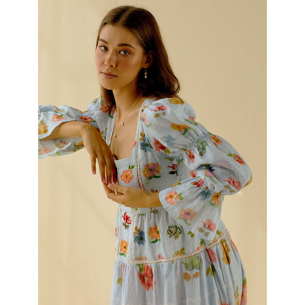 Pozruh By Aiman Cala Blue Maxi Dress