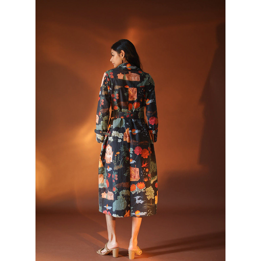 Pozruh By Aiman Atlas Trench Black Jacket
