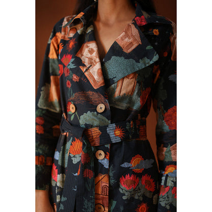 Pozruh By Aiman Atlas Trench Black Jacket