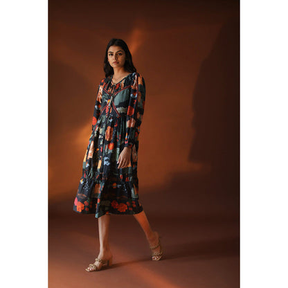 Pozruh By Aiman Juno Black Midi Dress