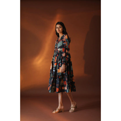 Pozruh By Aiman Juno Black Midi Dress