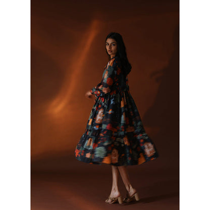 Pozruh By Aiman Juno Black Midi Dress