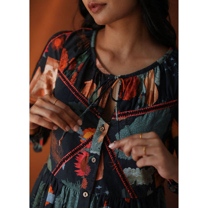 Pozruh By Aiman Juno Black Midi Dress