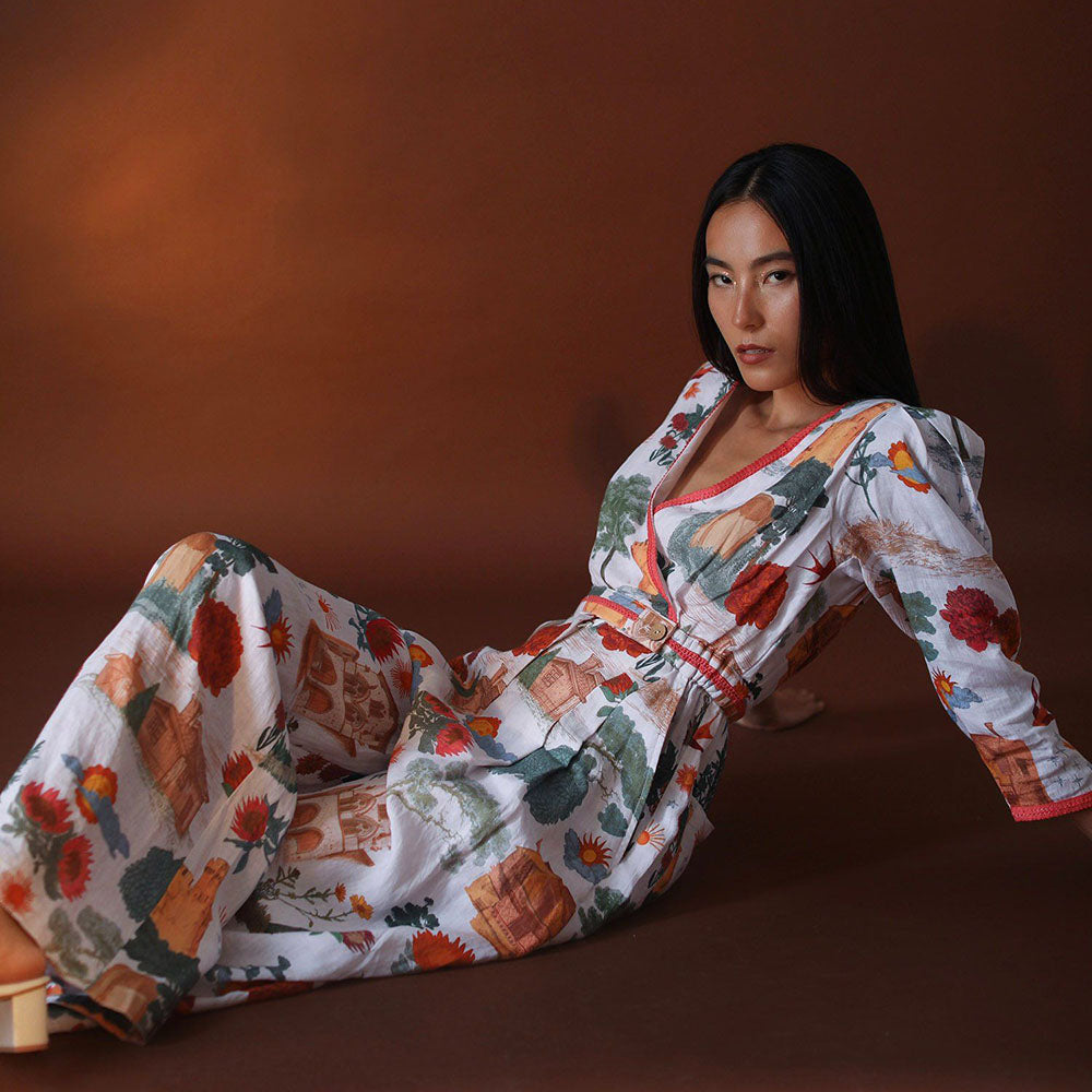 Pozruh By Aiman Astra White Jumpsuit