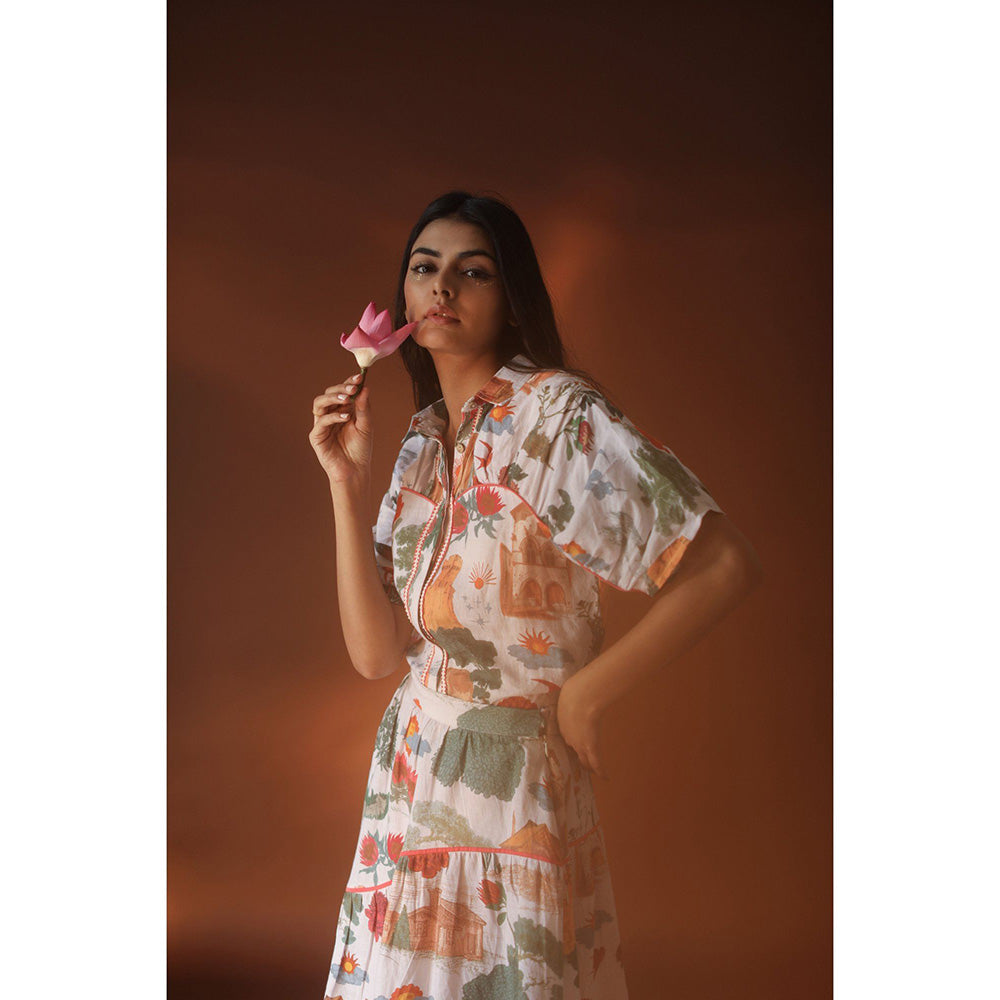 Pozruh By Aiman Crescent White Top